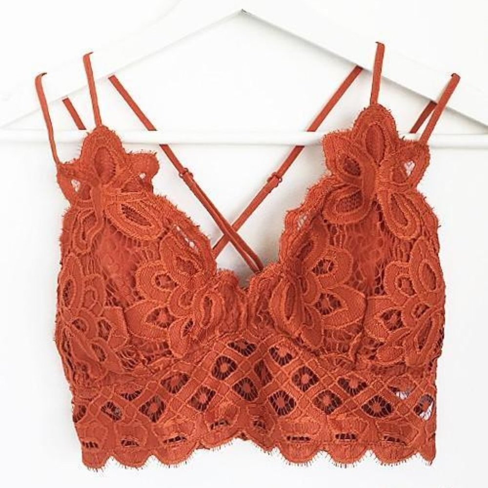 Queen's Lace Bralette in Rust